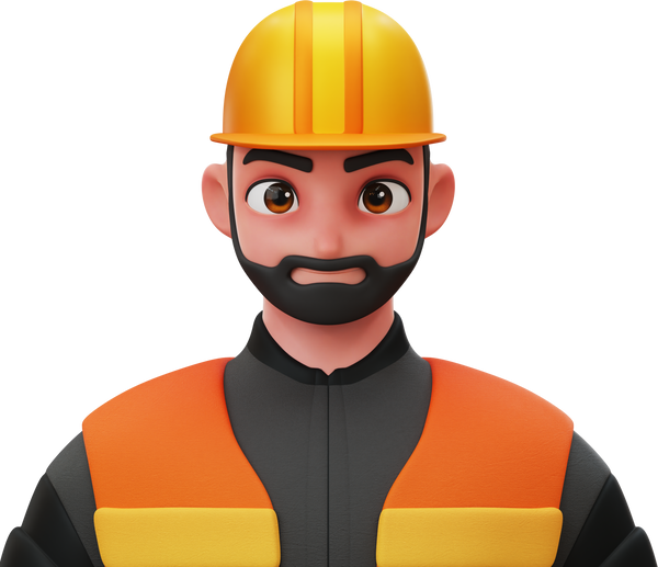 3D Character Avatar Male Contractor Worker